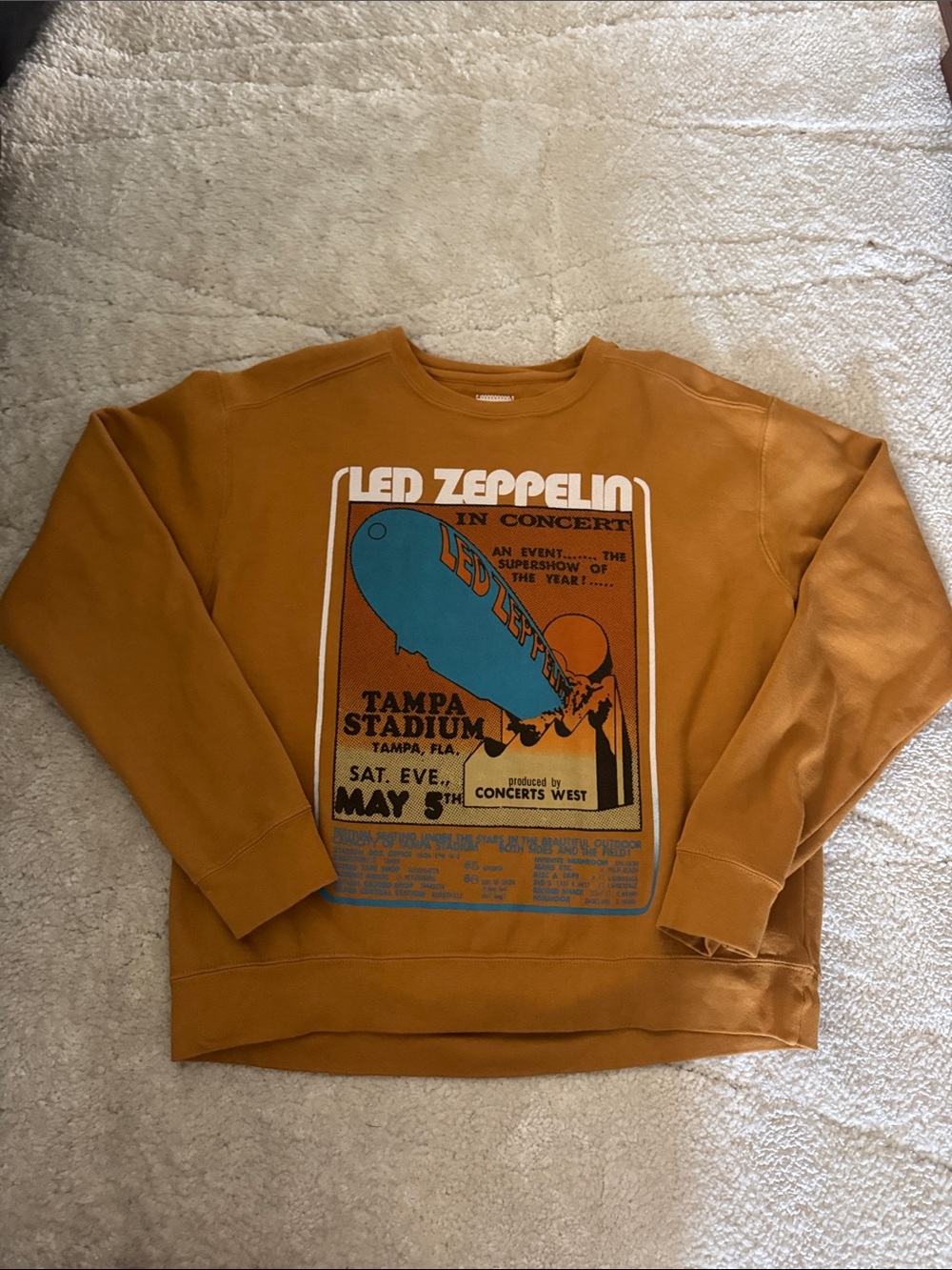 Mustard Yellow Led Zeppelin Graphic Sweatshirt - People of Leisure